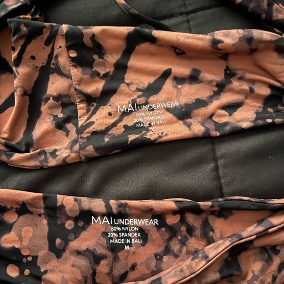 Tie-Dye Bikini Set - Black and Brown - Picture 3 of 3